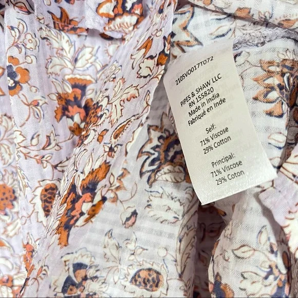 Veronica Beard Lavender Purple Ruffled Floral Long Sleeve Blouse Medium - Picture 6 of 12